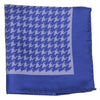 Silk Large Houndstooth Pocket Square - Navy and Gray