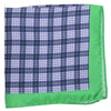 Silk Plaid Pocket Square - Navy, White, Green