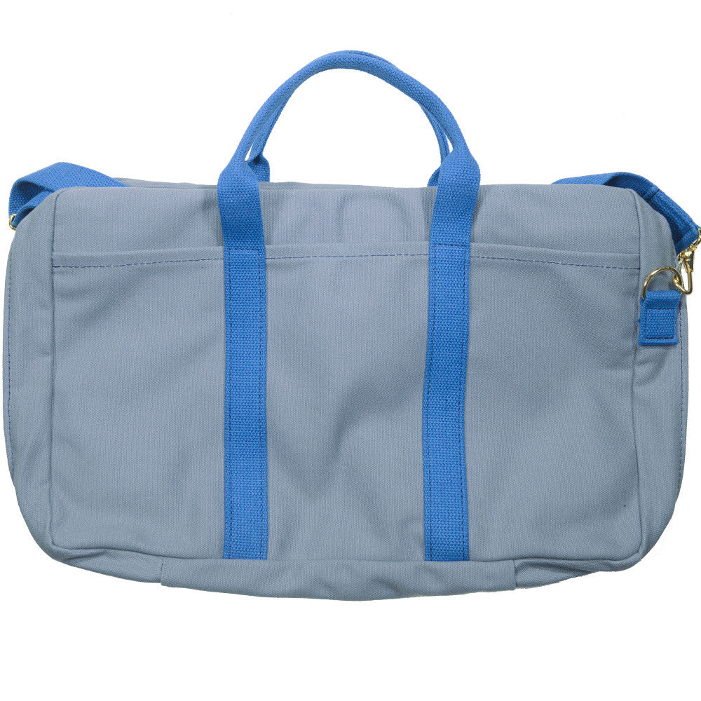 Canvas Briefcase - Gray and Blue