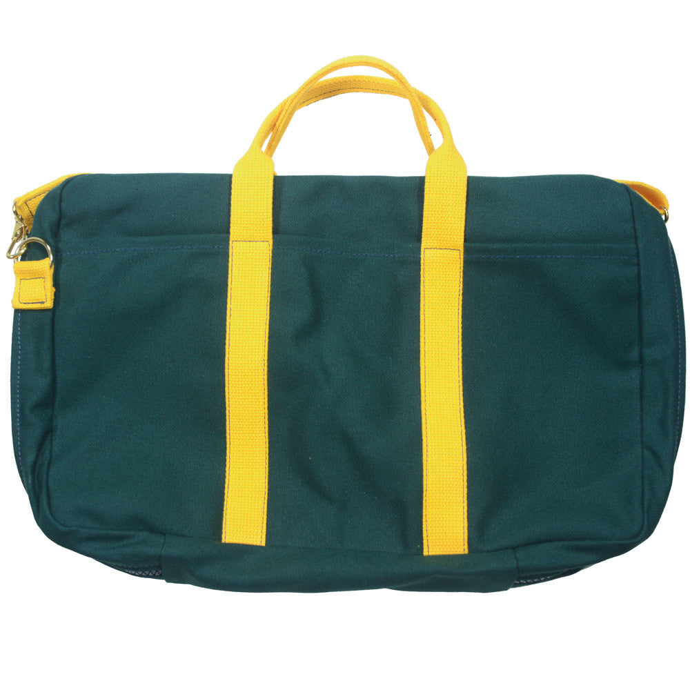 Canvas Briefcase - Green and Yellow