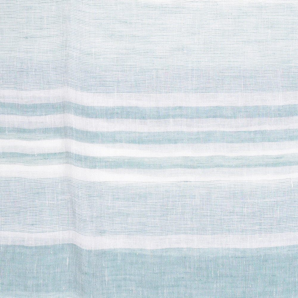 Stripe Linen Scarf - White and Green