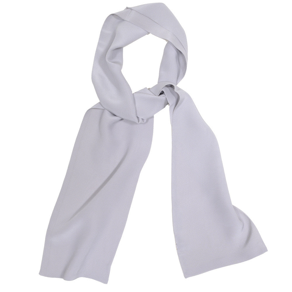 Slim Silk Tubular Scarf - Gray Dots
