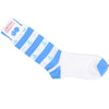 Anchor Stripe Cotton Calf Socks - Light Blue