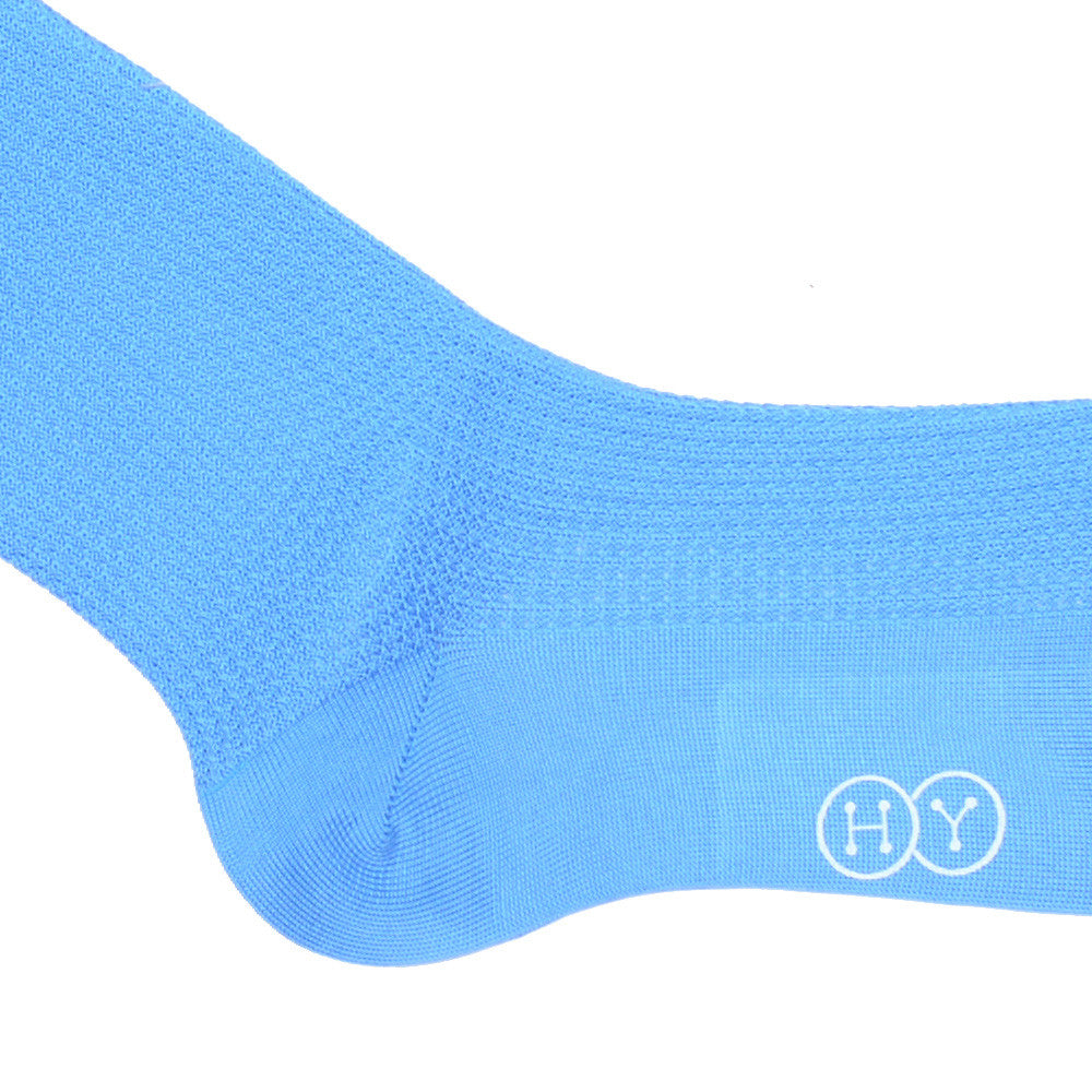 Grenadine Cotton OTC Socks - Light Blue