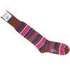 Multicolor Stripe Cotton OTC Socks - Brown