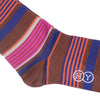 Multicolor Stripe Cotton OTC Socks - Brown