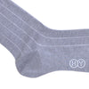 Pinstripe Cotton Calf Socks - Mid Gray
