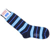Stripe Cotton Calf Socks - Blue