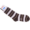 Stripe Cotton Calf Socks - Brown