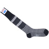 Stripe Cotton Linen OTC Socks - Gray