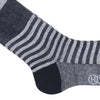 Stripe Cotton Linen OTC Socks - Gray