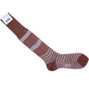 Stripe Cotton Linen OTC Socks - Brown