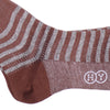 Stripe Cotton Linen OTC Socks - Brown
