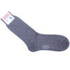 Pinstripe Wool Calf Socks - Gray