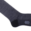 Rectangle Jacquard Wool OTC Socks - Charcoal