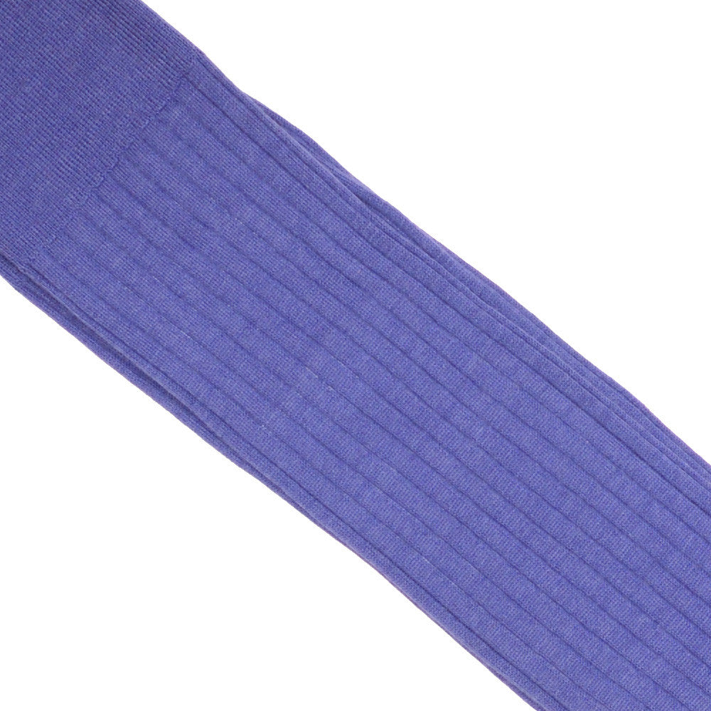 Ribbed Wool Calf Socks - Violet