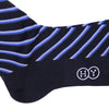 Double Stripe Cotton OTC Socks - Navy