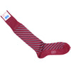 Double Stripe Cotton OTC Socks - Red