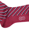 Double Stripe Cotton OTC Socks - Red