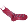 Double Stripe Cotton Calf Socks - Red