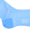 Herringbone Cotton Calf Socks - Light Blue