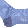 Houndstooth Cotton Calf Socks - Light Blue