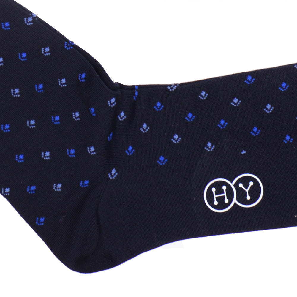 Neat Cotton OTC Socks - Navy