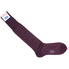 Pindot Cotton OTC Socks - Burgundy and Orange