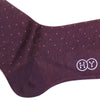 Pindot Cotton OTC Socks - Burgundy and Orange