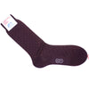 Pindot Cotton Calf Socks - Burgundy and Orange