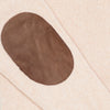 Cashmere V-Neck with Suede Patches - Oatmeal