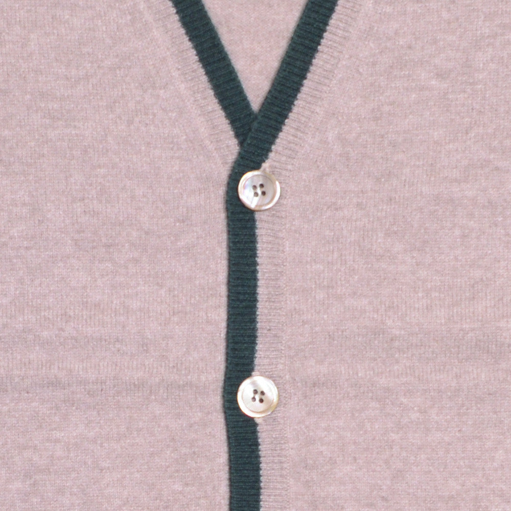 Cashmere Vest - Dark Natural and Green