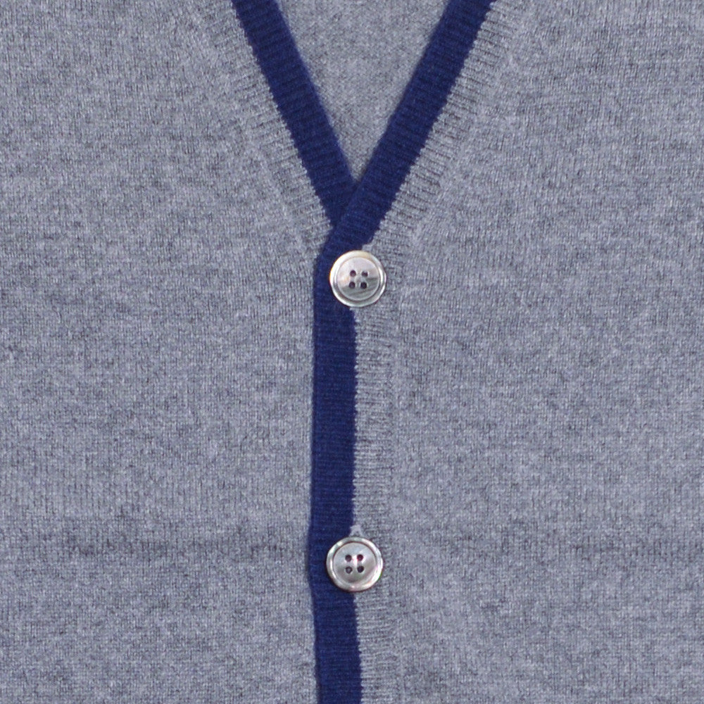 Cashmere Vest - Gray and Blue