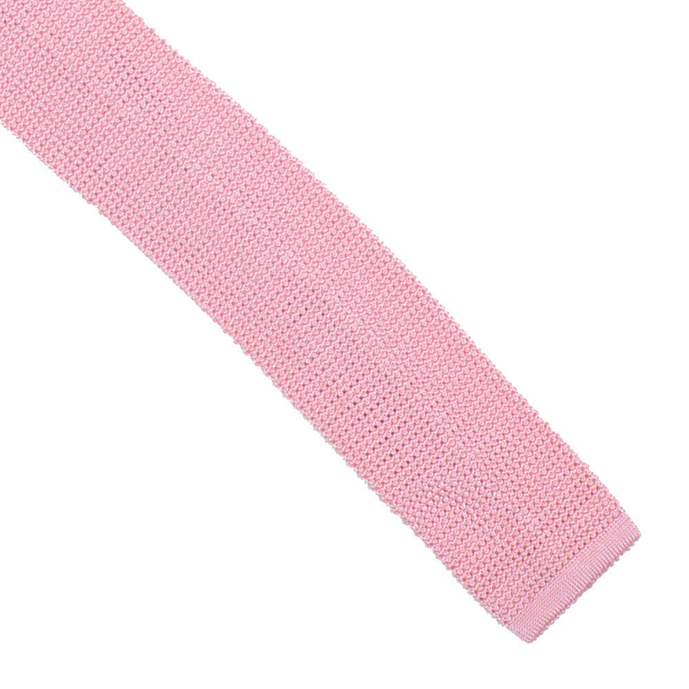 Silk Knit Tie Flat - Pink