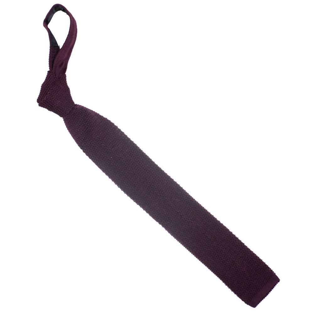 Silk Knit Tie Flat - Pomegranate