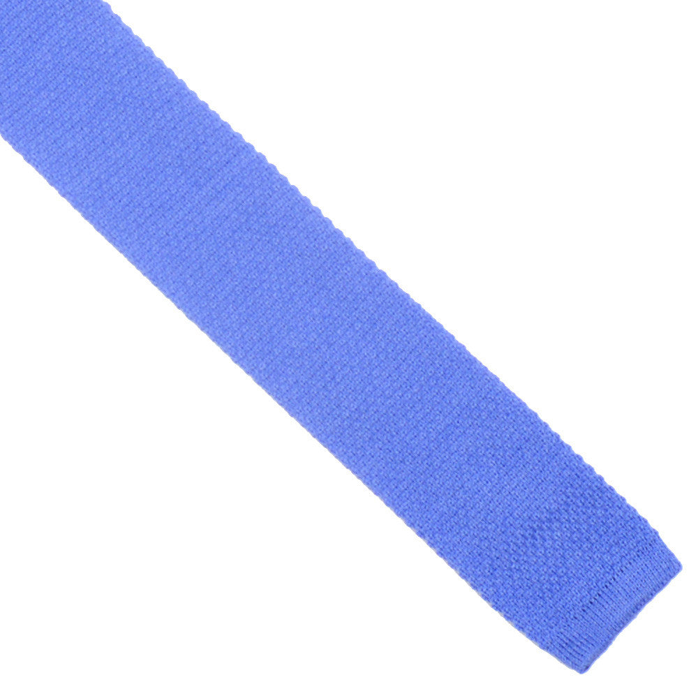 Wool Knit Tie, Flat End - Sky Blue