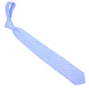 Printed Linen Tie - Light Blue with White Flowers