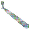 Madras Linen Tie - Green, Light Blue, Pink