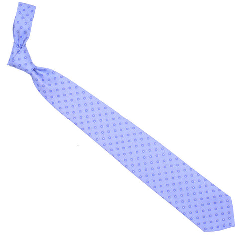 Printed Silk Tie - Light Blue and Purple