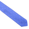 Raw Silk Tie - Light Blue with White Dots