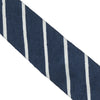 Raw Silk Tie - Navy and White Stripe