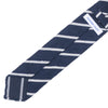 Raw Silk Tie - Navy and White Stripe