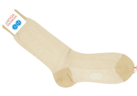 Birdseye Cotton HY Calf Socks - Tan