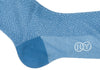 Greek Key Cotton Calf Socks - Blue
