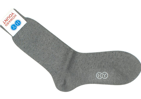 Pindot Cotton HY Calf Socks - Mid Gray