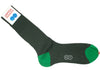 Ribbed Cotton HY Calf Socks - Green