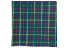 Plaid Cotton Pocket Square - Navy, Green, Red, Yellow