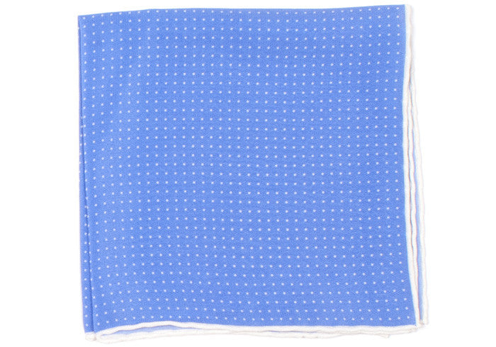 Silk Pindot Pocket Square - Light Blue
