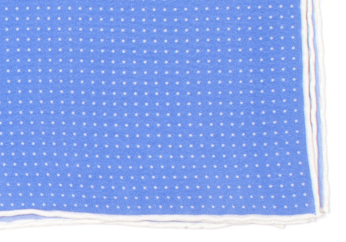 Silk Pindot Pocket Square - Light Blue