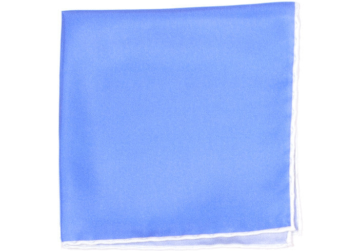 Silk Contrast Edge Pocket Square - Lavender and White